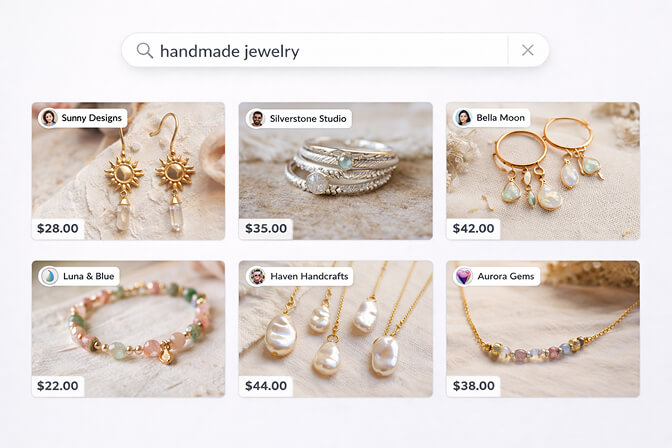 Marketplace federated search unifying results from multiple sellers into one view
